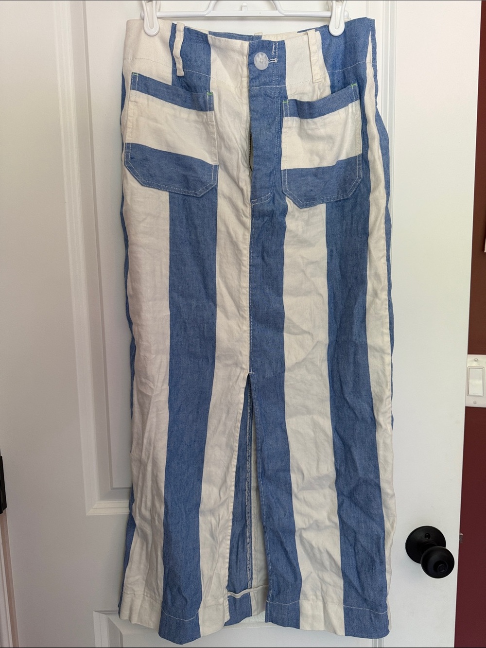 Striped Blue and White Anthropologie Maxi Skirt